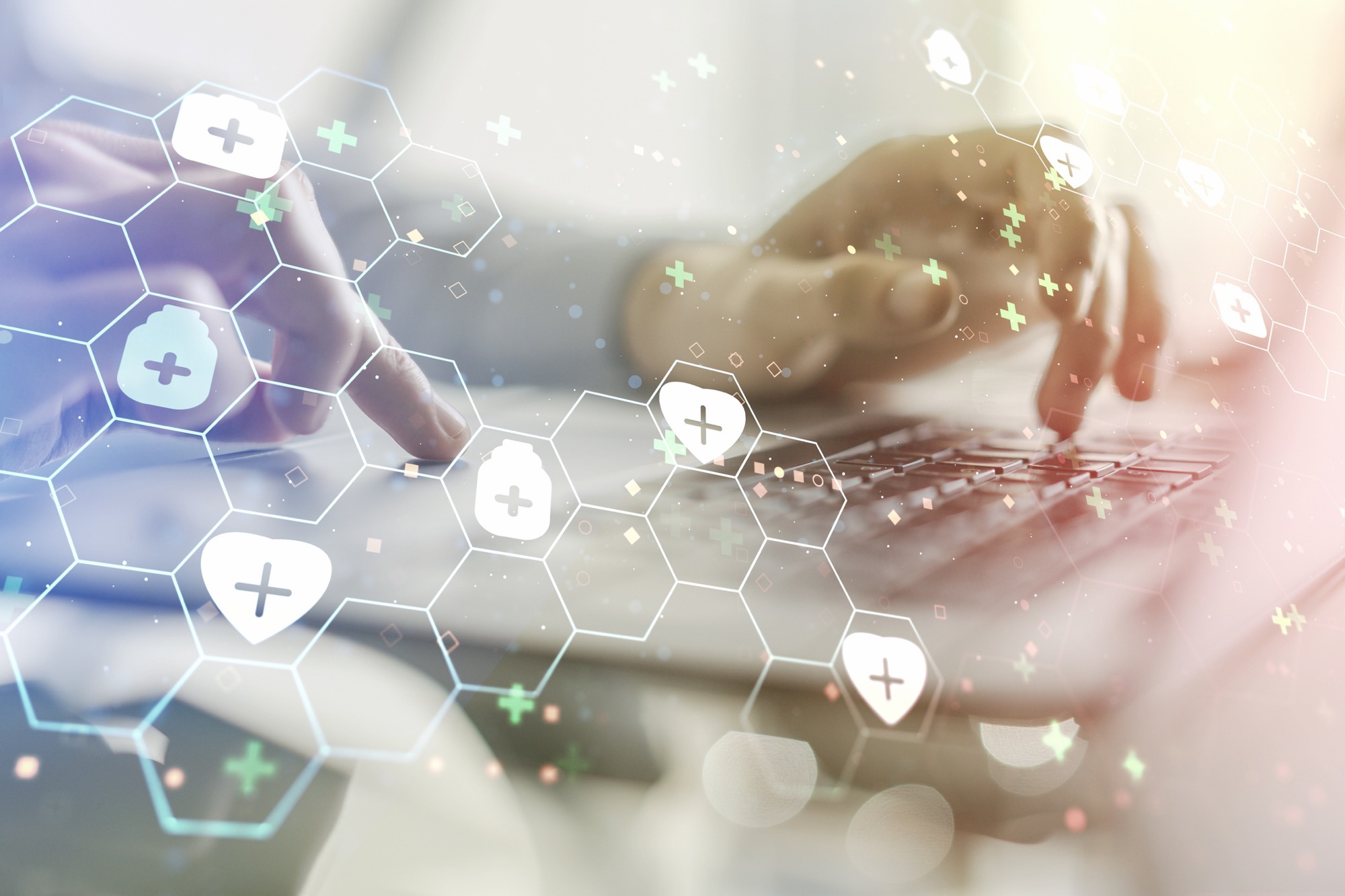 Clinician using a secure digital prescribing platform